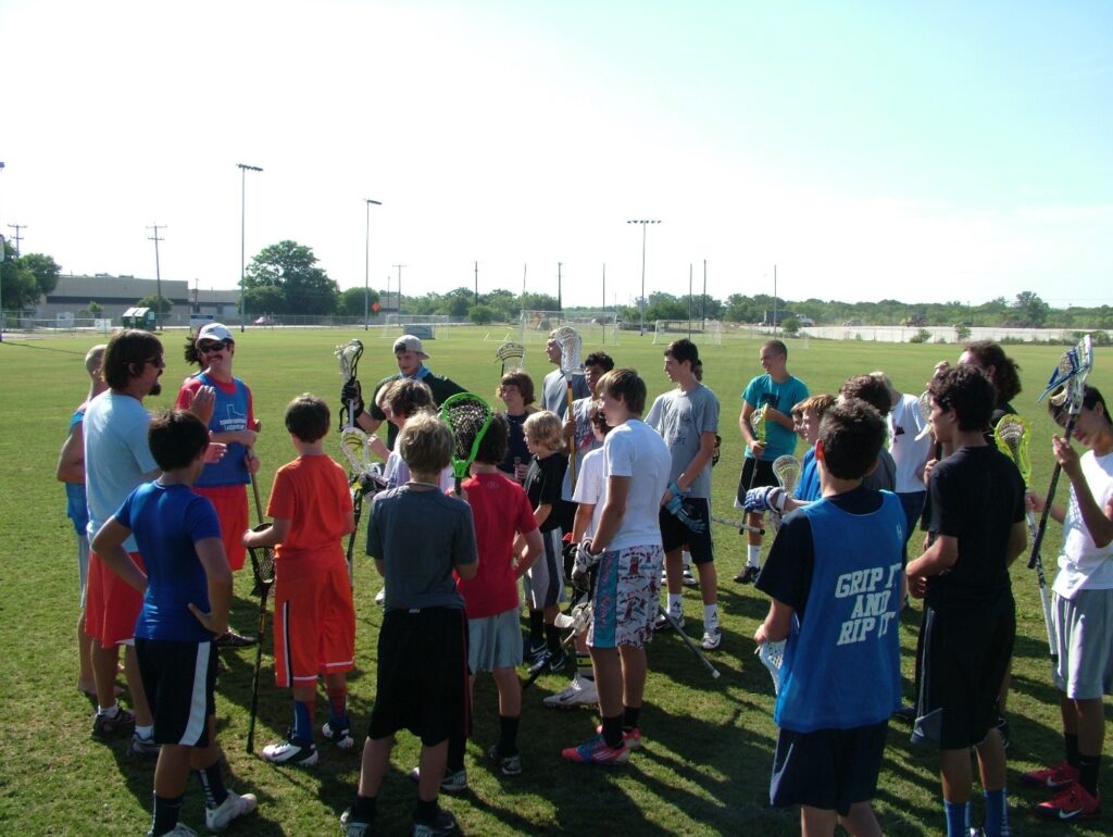 Team Huddle for The Summer Showdown Lacrosse Camp in San Antonio, Texas 