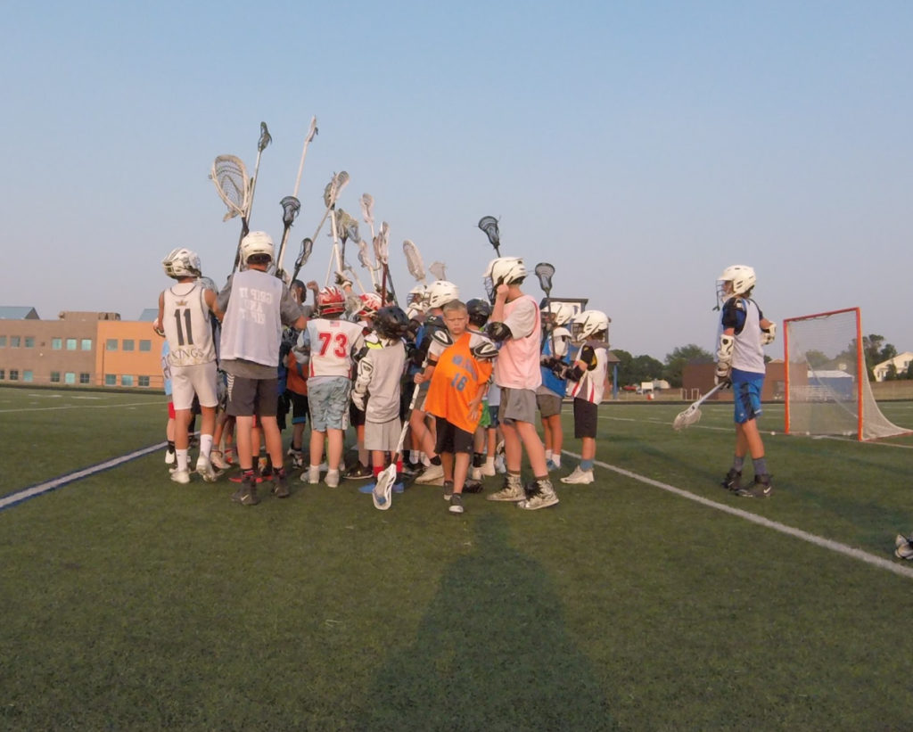 Campers Breaking it down at the end of  The Summer Showdown Lacrosse Camp 