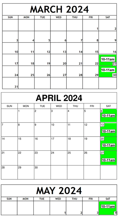 Great American Lacrosse Training Schedule for March, April, and May 2024 in San Antonio, Texas
